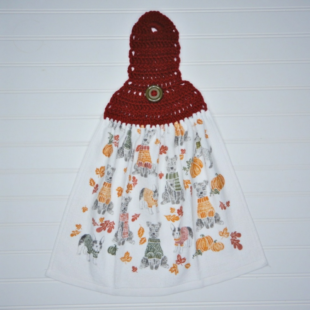 Fall Pooch Crochet Top Towel